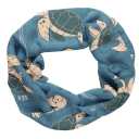 Eșarfă circulară din bumbac organic, Turtle Tide