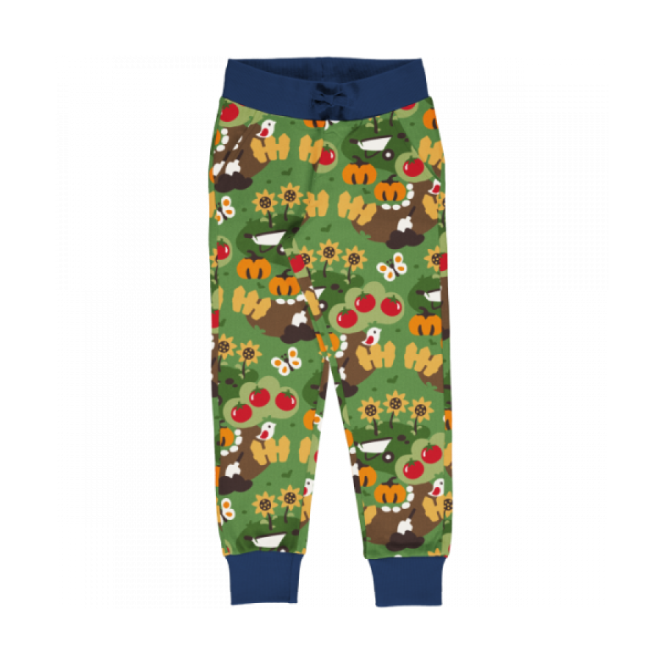 Pantaloni tip jogger copii din bumbac organic, Garden Love