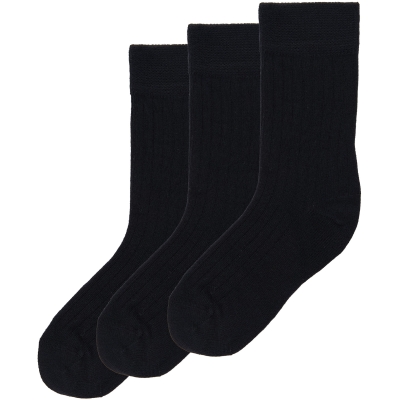 Set 3 perechi șosete basic din bambus, negre