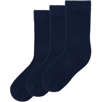 Set 3 perechi șosete basic din bambus, bleumarin