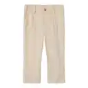 Pantaloni bej băieți din in și vâscoză