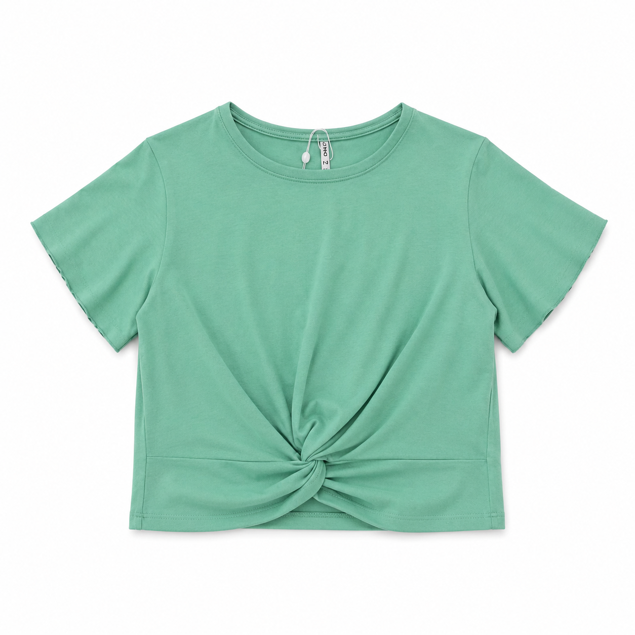 Tricou verde mentă cu nod pentru fete