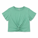 Tricou verde mentă cu nod pentru fete