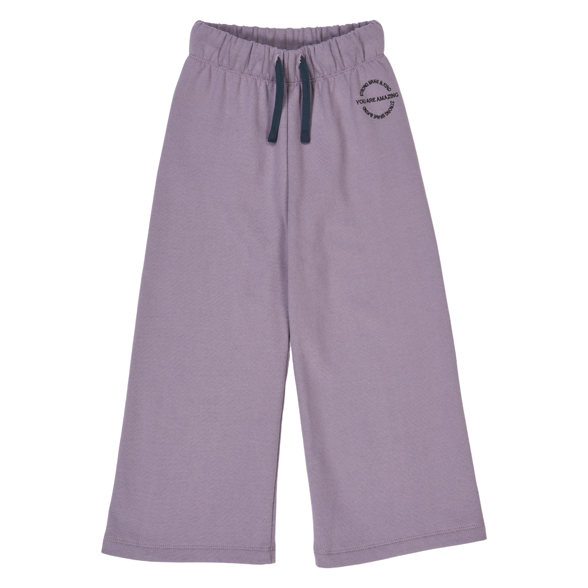 Pantaloni de trening largi cu imprimeu text, Lilac Fog