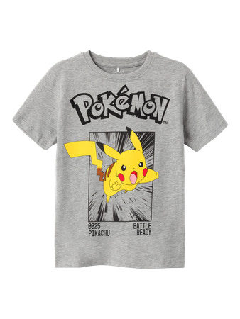 Tricou gri cu imprimeu Pikachu