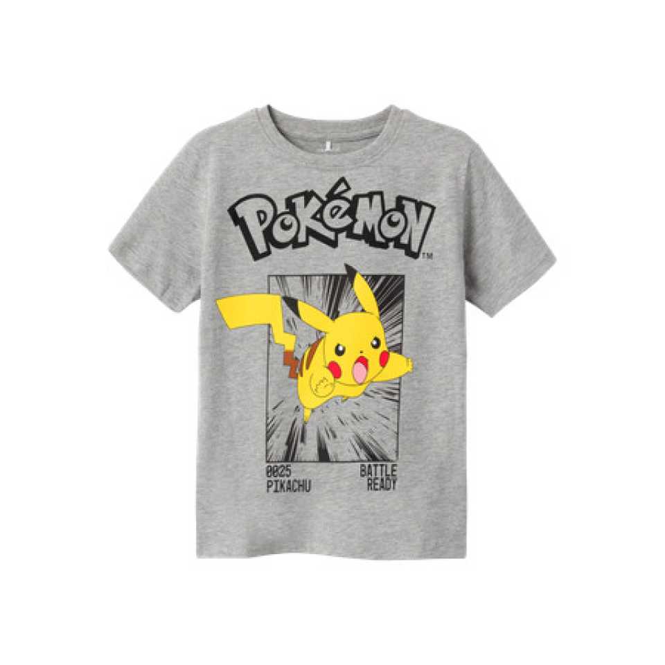Tricou gri cu imprimeu Pikachu