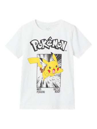 Tricou alb cu imprimeu Pokemon