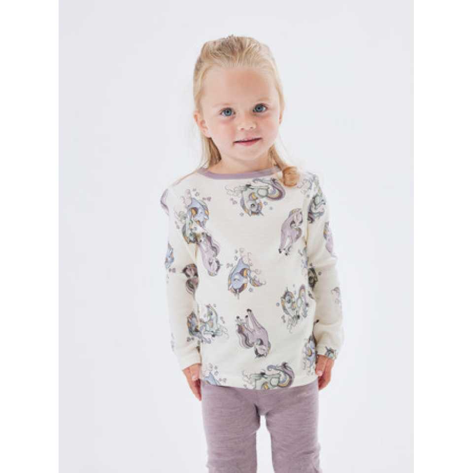 Bluza din lână merinos cu unicorni