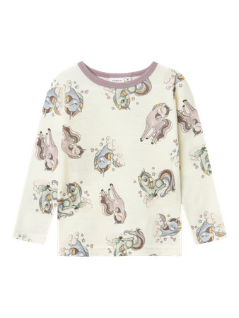 Bluza din lână merinos cu unicorni