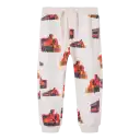 Pantaloni bej cu trenulețe din bumbac organic