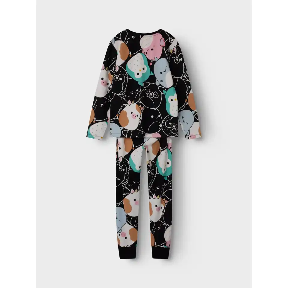 Set pijamale negre cu Squishmallows