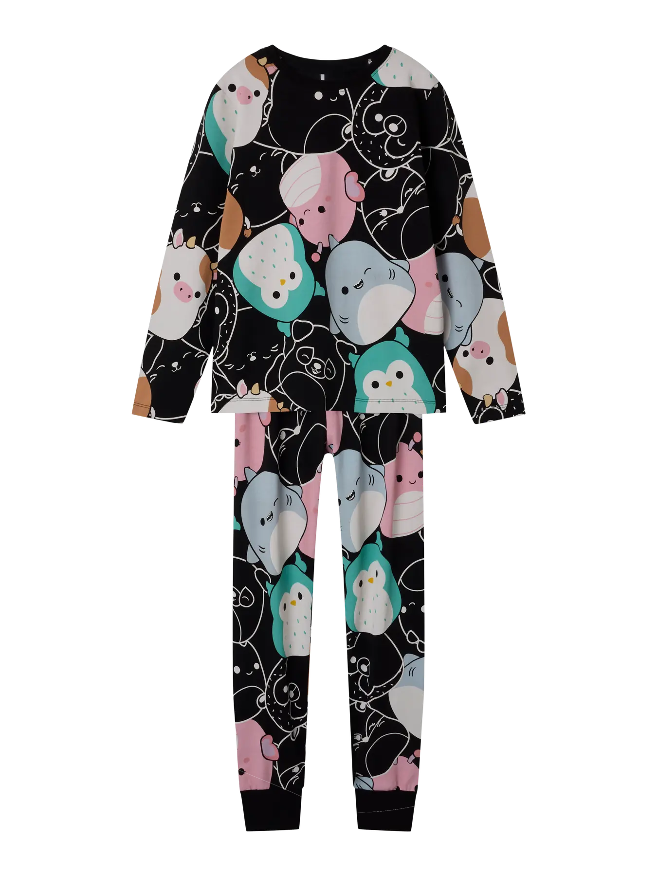 Set pijamale negre cu Squishmallows