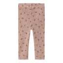 Colanți bebeluși din lână merinos cu imprimeu floricele,roz pudrat