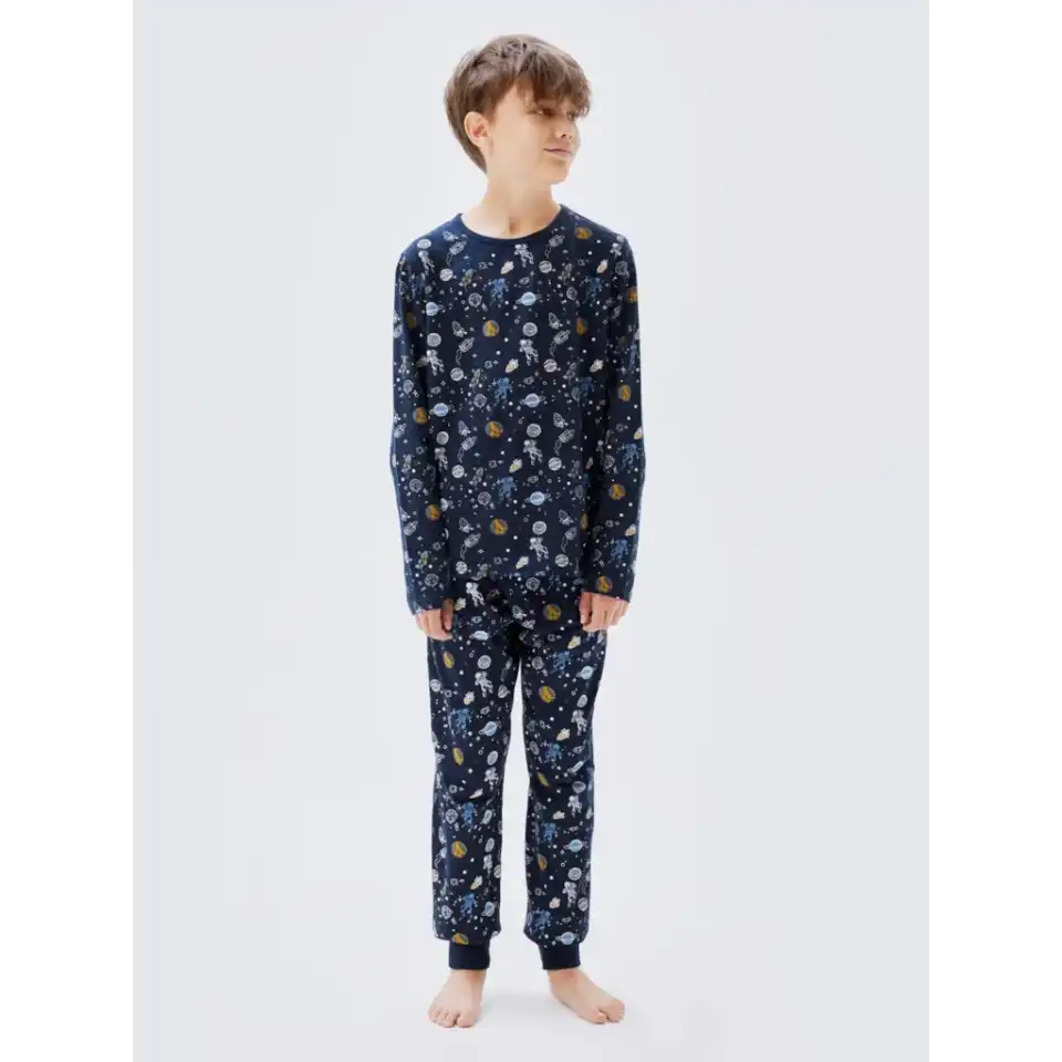 Set pijama cu imprimeu spațial