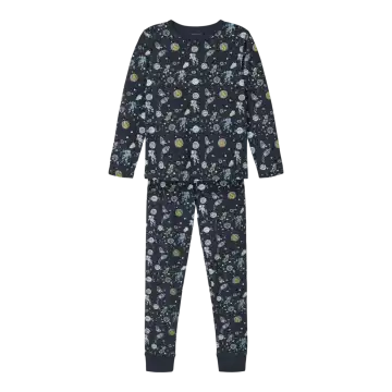 Set pijama cu imprimeu spațial