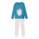 Pijamale cu unicorn Real Teal