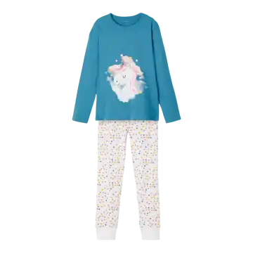 Pijamale cu unicorn Real Teal