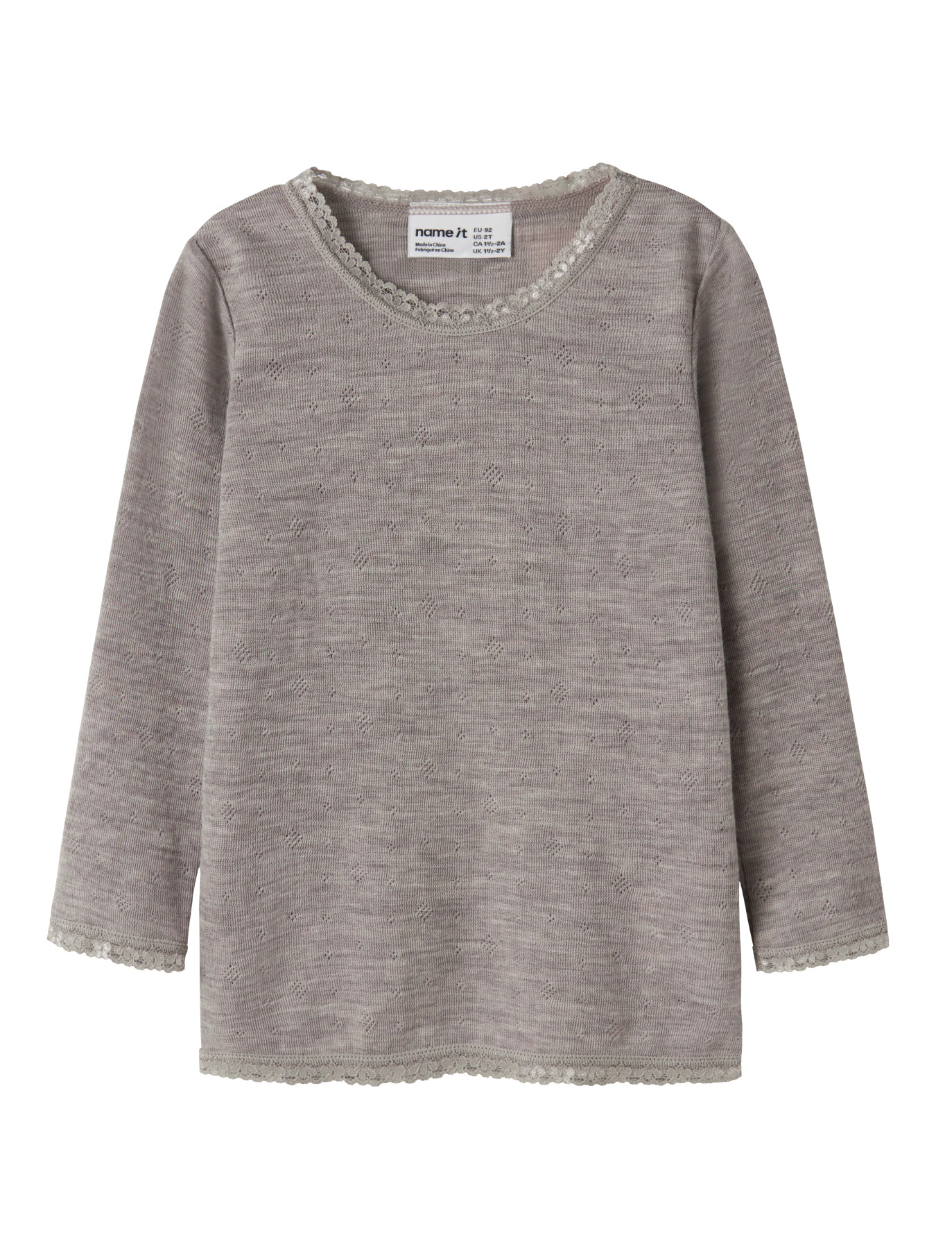 Bluză din lână merinos, bej închis