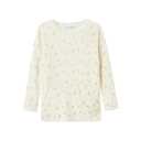 Bluză din lână merinos crem, cu floricele mici