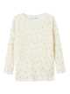 Bluză din lână merinos crem, cu floricele mici