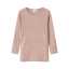 Bluză din lână merinos rib, roz pudrat
