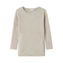 Bluză din lână merinos rib, bej deschis