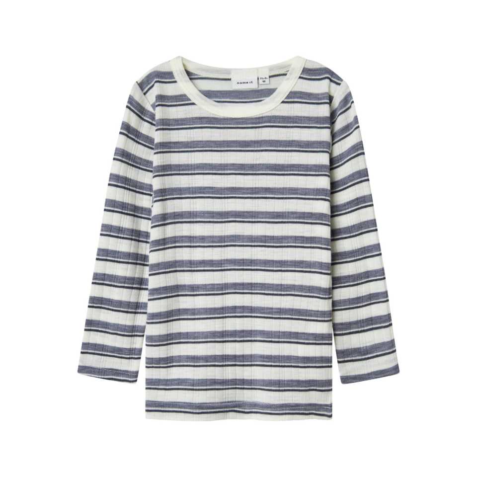 Bluză din lână merinos, cu dungi