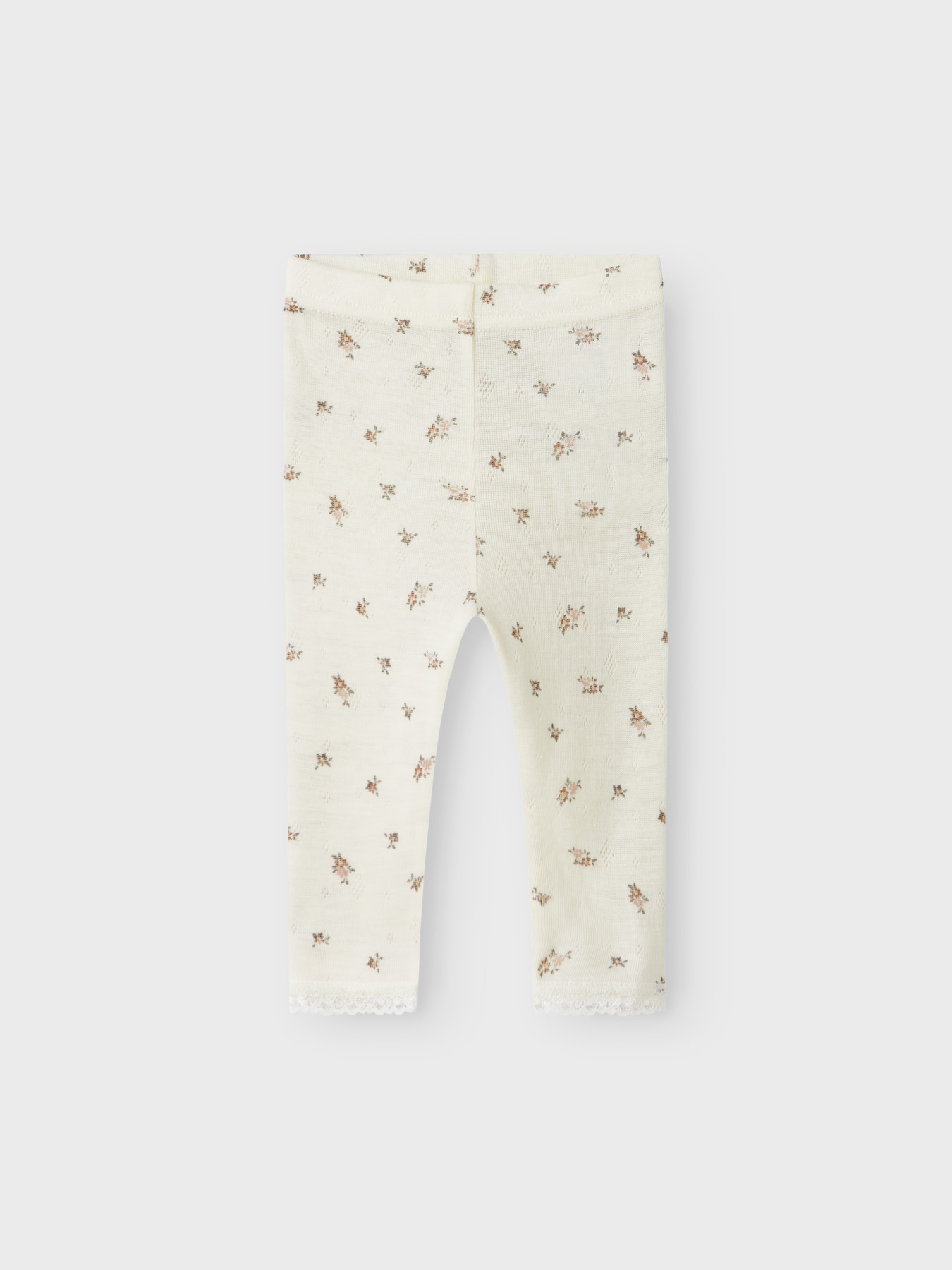 Colanți din lână merinos pentru bebeluși, cu floricele mici