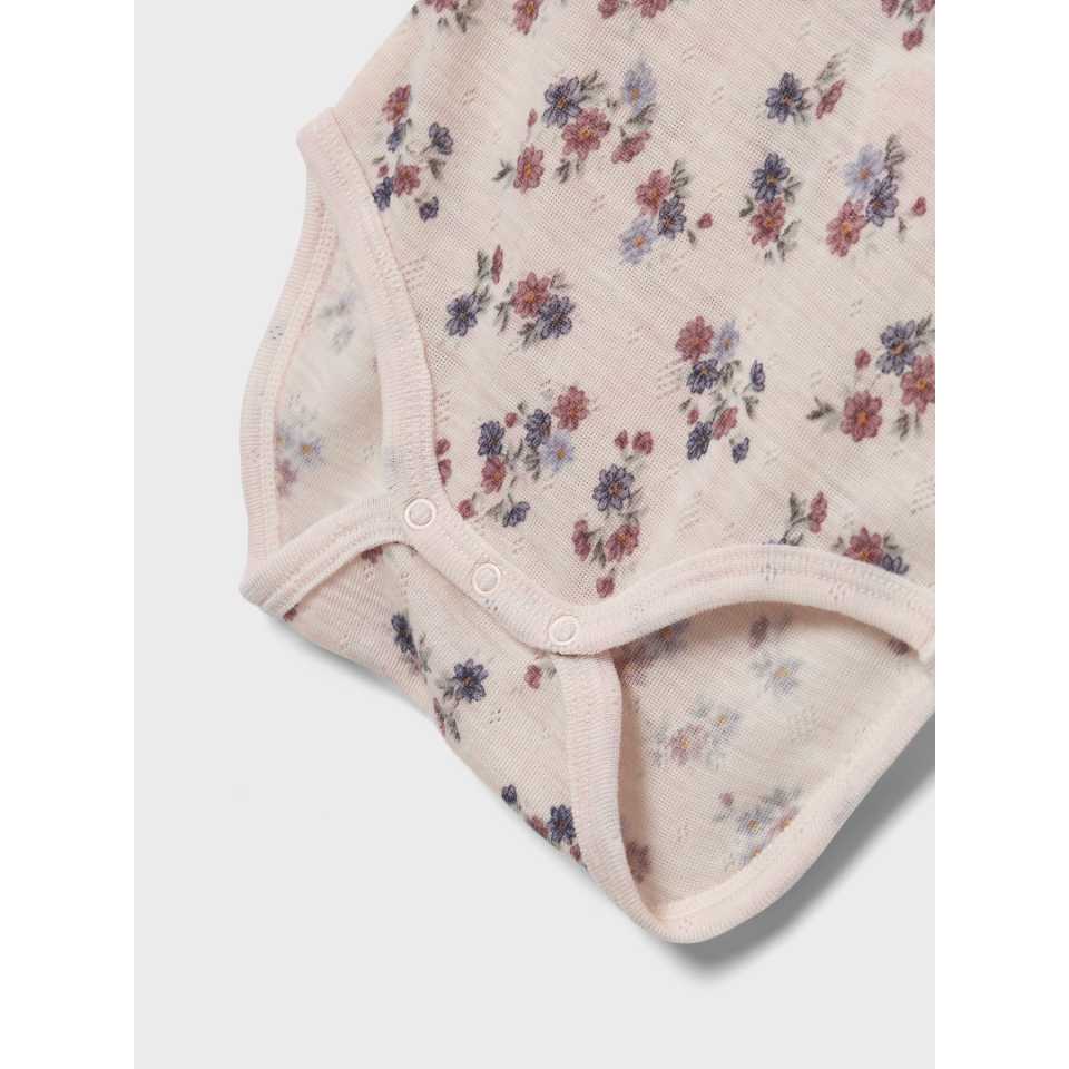 Body din lână merinos Lilac Ash, cu imprimeu floral