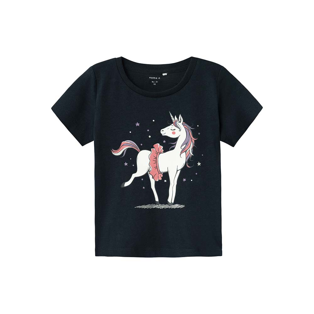 Tricou fete bleumarin cu imprimeu unicorn