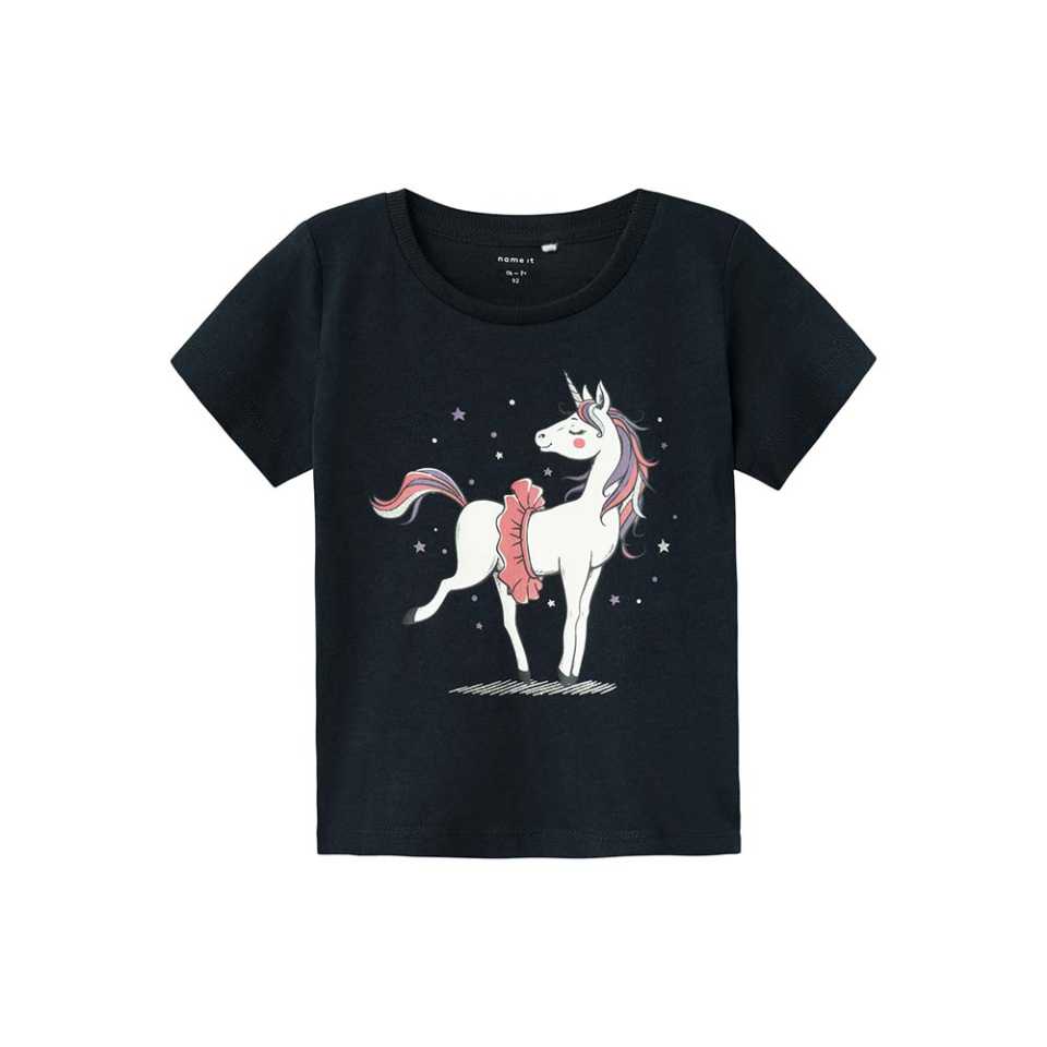 Tricou fete bleumarin cu imprimeu unicorn