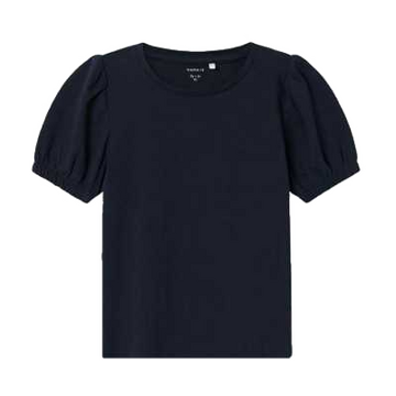 Tricou fete bleumarin cu maneci bufante