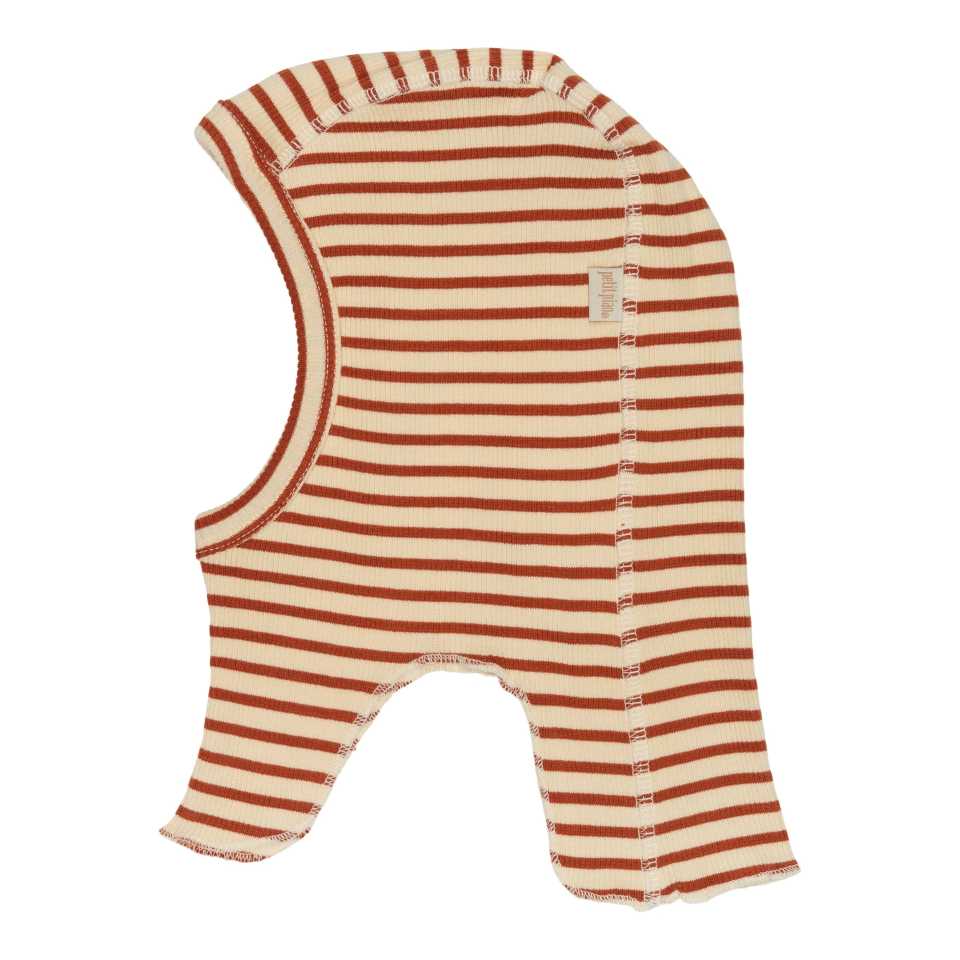 Cagulă ruginiu/ crem din bumbac și modal