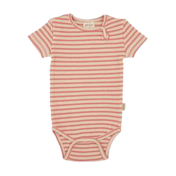 Body din modal și bumbac cu dungi piersică