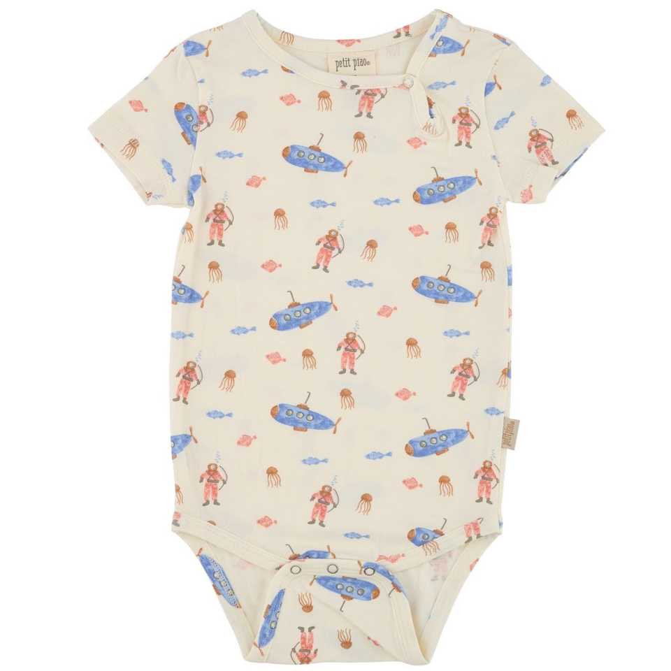 Body cu mânecă scurtă și imprimeu acvatic