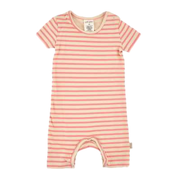 Salopetă scurtă cu dungi piersică