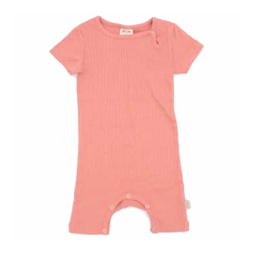 Salopetă scurtă, piersică din bumbac și modal