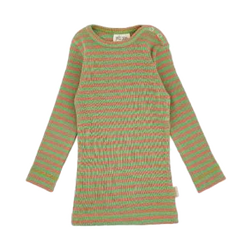 Bluză verde/ camel din bumbac organic și modal