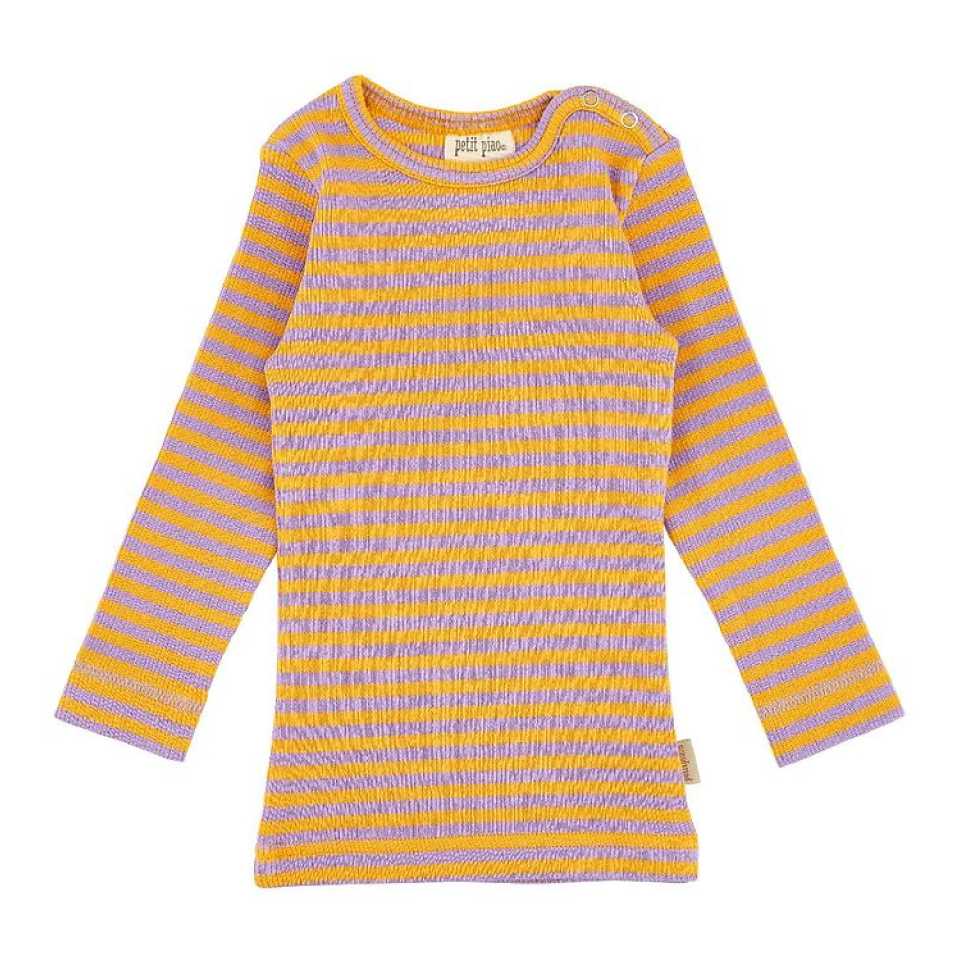 Bluză lavandă/ galben din bumbac organic și modal