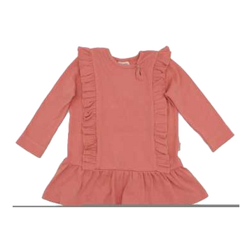 Rochiță dark peach cu volănașe