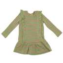 Rochiță verde/ camel cu volănașe