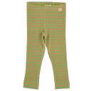 Colanți din bumbac și modal verde/ camel