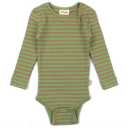 Body verde/ camel din bumbac organic și modal