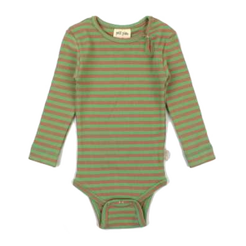 Body verde/ camel din bumbac organic și modal