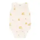 Body fără mâneci off-white cu print castel