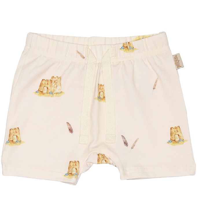 Pantaloni scurți, off-white cu print castel