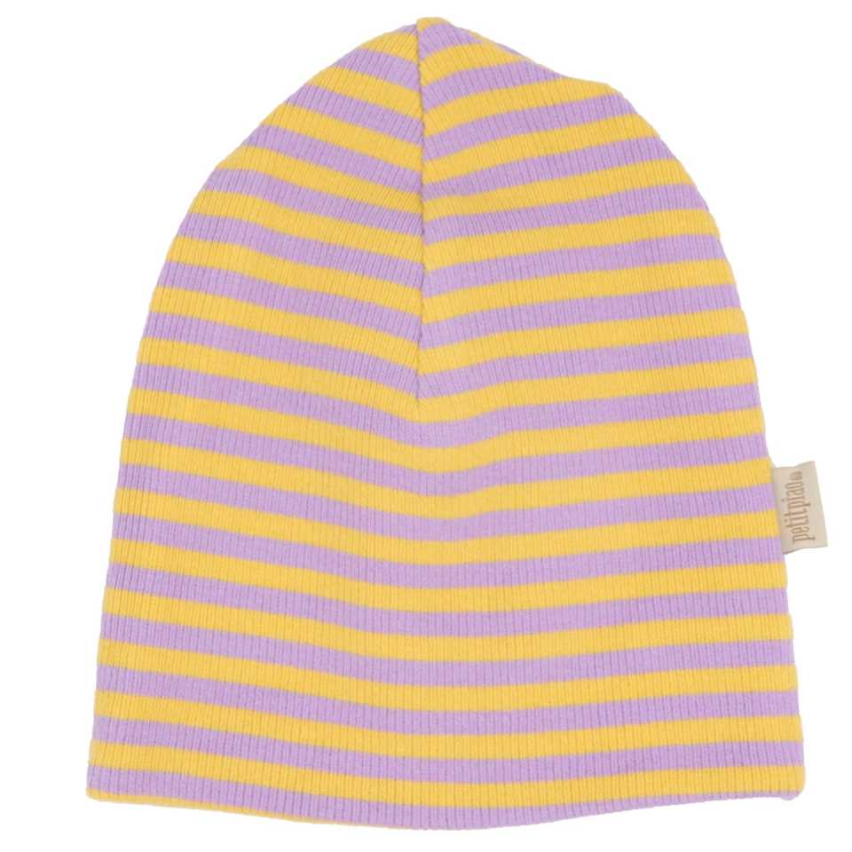 Beanie lavandă/ galben din bumbac și modal