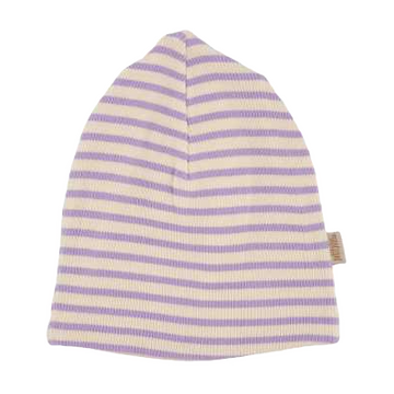 Beanie lavandă/ crem din bumbac și modal