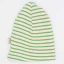 Beanie verde/ crem din bumbac și modal