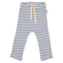 Pantaloni din bumbac organic și modal albastru/ crem